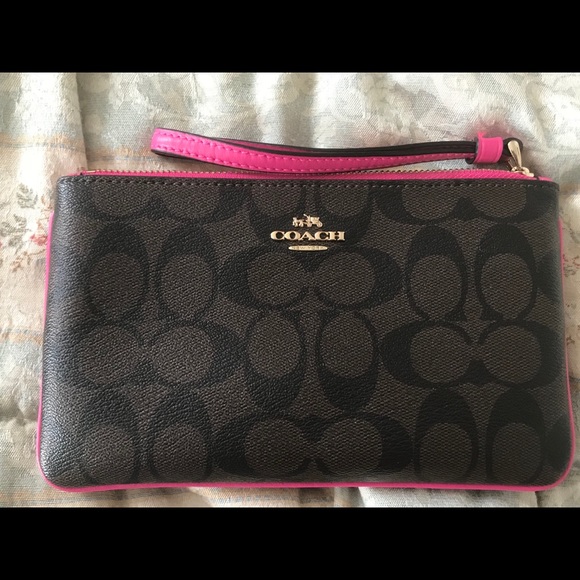 Coach Handbags - Coach Brown and Pink Wrislet Coach Handbags - Coach Brown and Pink Wrislet